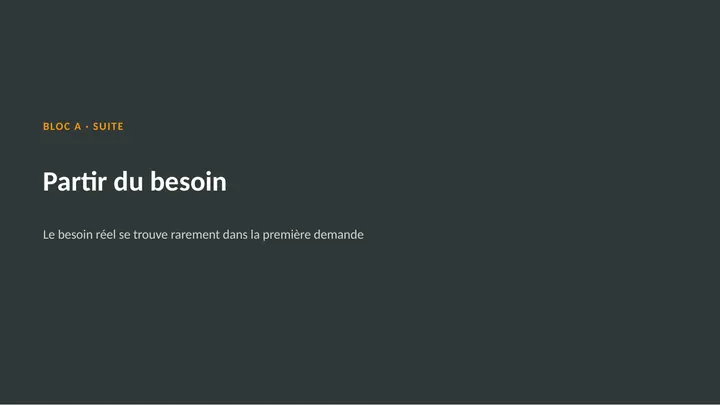 Planche 10 : Partir du besoin