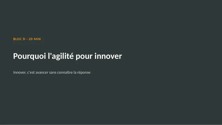 Planche 29 : Pourquoi l'agilité pour innover